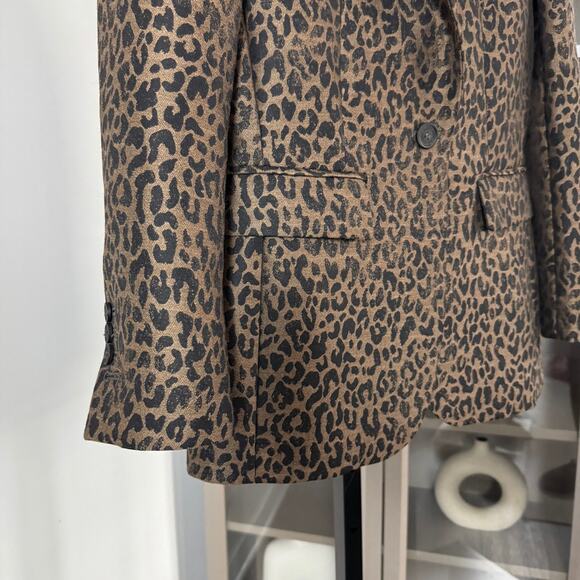 Golden Goose Leopard Jacquard Wool Brown Black Blazer 40 Single Breasted Jacket - Picture 5 of 8